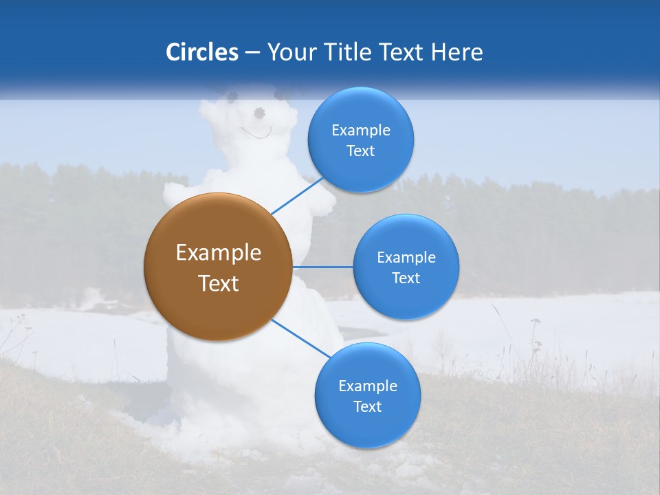 A Snowman Is Standing In The Middle Of A Field PowerPoint Template
