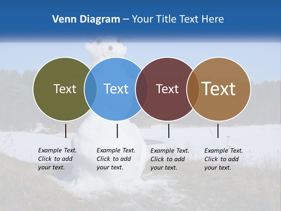 A Snowman Is Standing In The Middle Of A Field PowerPoint Template