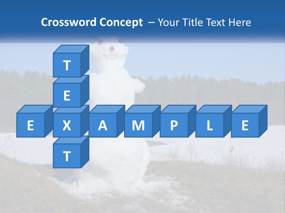 A Snowman Is Standing In The Middle Of A Field PowerPoint Template