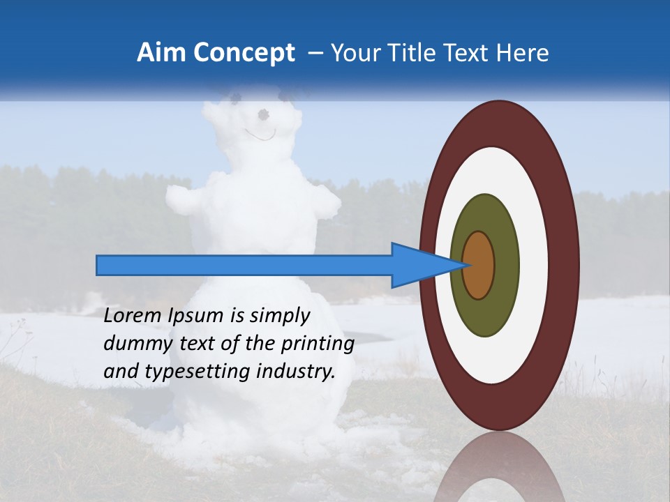 A Snowman Is Standing In The Middle Of A Field PowerPoint Template