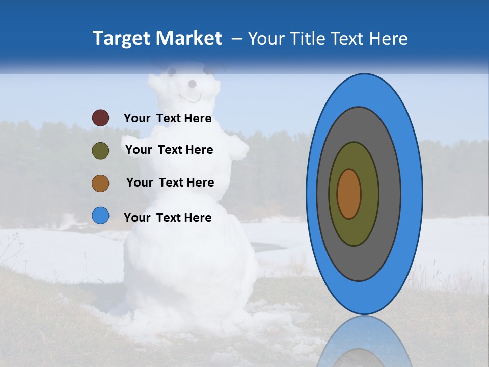 A Snowman Is Standing In The Middle Of A Field PowerPoint Template