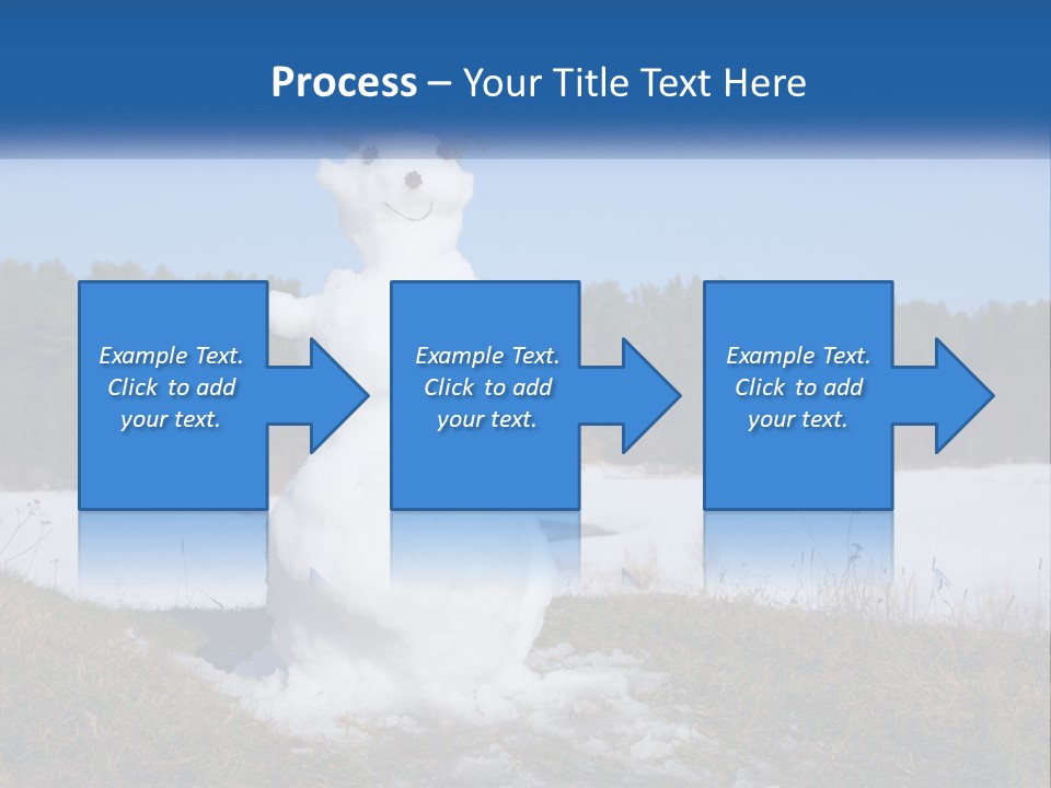 A Snowman Is Standing In The Middle Of A Field PowerPoint Template
