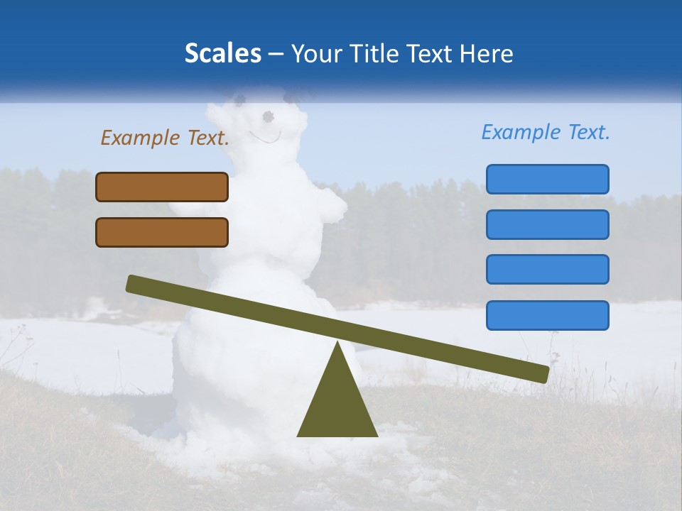 A Snowman Is Standing In The Middle Of A Field PowerPoint Template