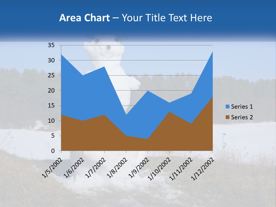 A Snowman Is Standing In The Middle Of A Field PowerPoint Template