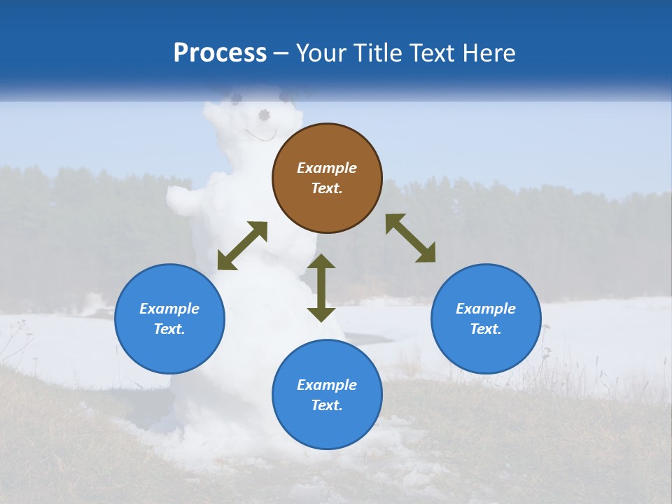 A Snowman Is Standing In The Middle Of A Field PowerPoint Template