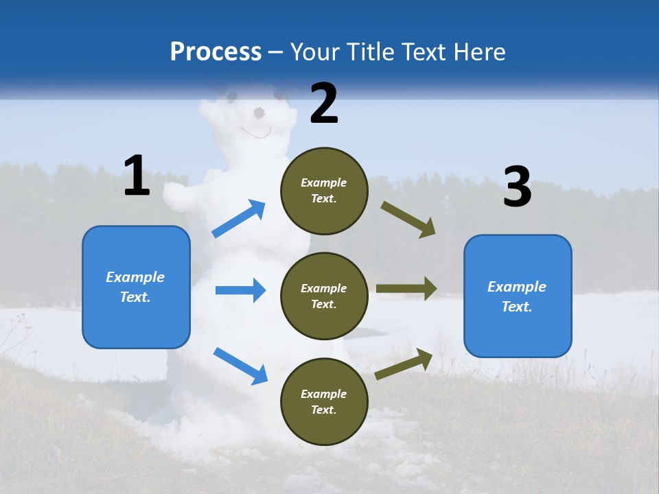 A Snowman Is Standing In The Middle Of A Field PowerPoint Template
