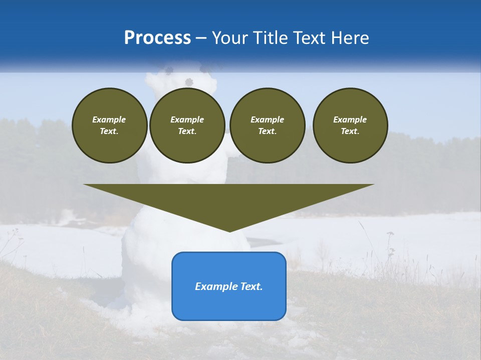 A Snowman Is Standing In The Middle Of A Field PowerPoint Template