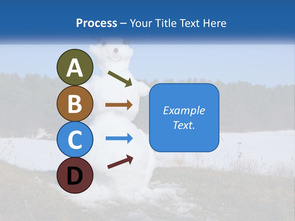 A Snowman Is Standing In The Middle Of A Field PowerPoint Template