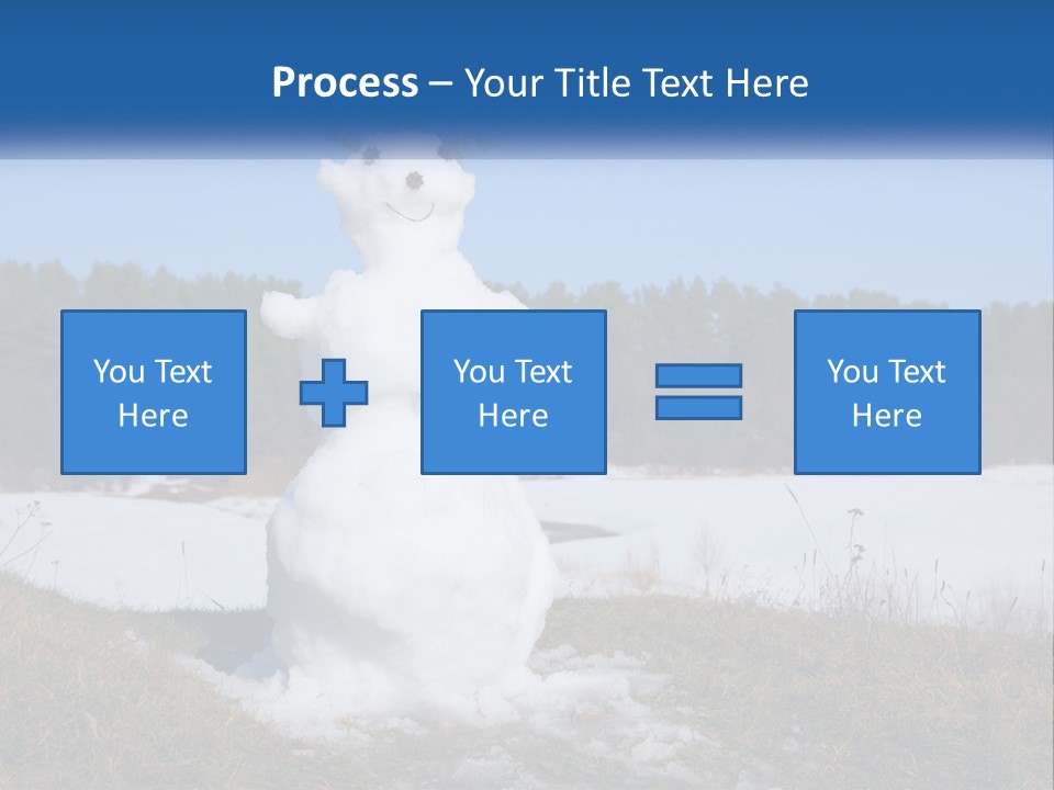 A Snowman Is Standing In The Middle Of A Field PowerPoint Template