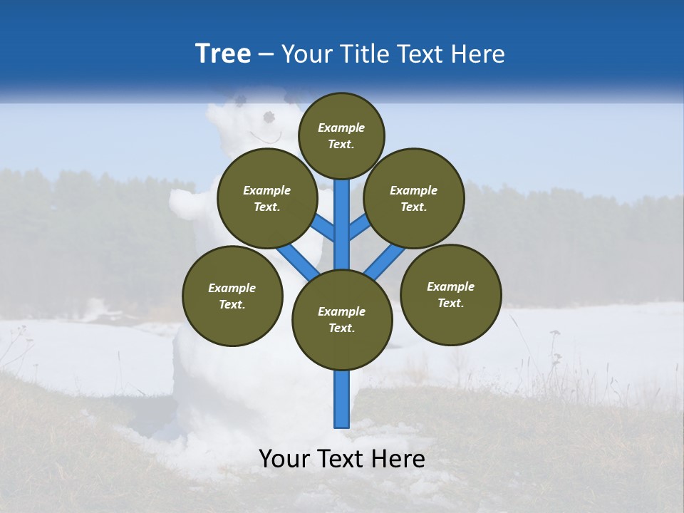 A Snowman Is Standing In The Middle Of A Field PowerPoint Template