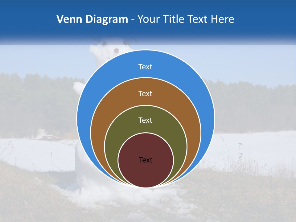 A Snowman Is Standing In The Middle Of A Field PowerPoint Template