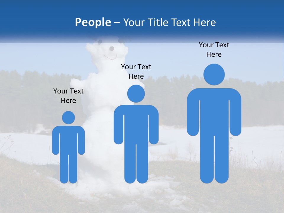 A Snowman Is Standing In The Middle Of A Field PowerPoint Template