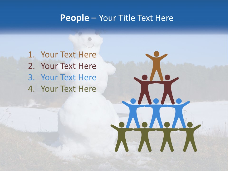 A Snowman Is Standing In The Middle Of A Field PowerPoint Template