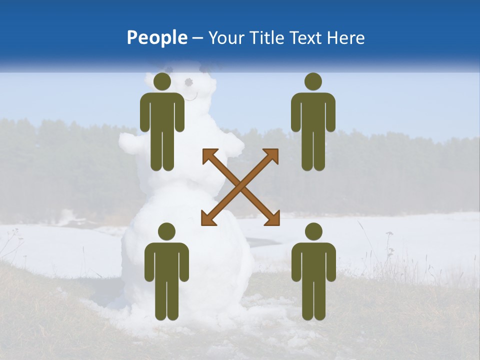 A Snowman Is Standing In The Middle Of A Field PowerPoint Template