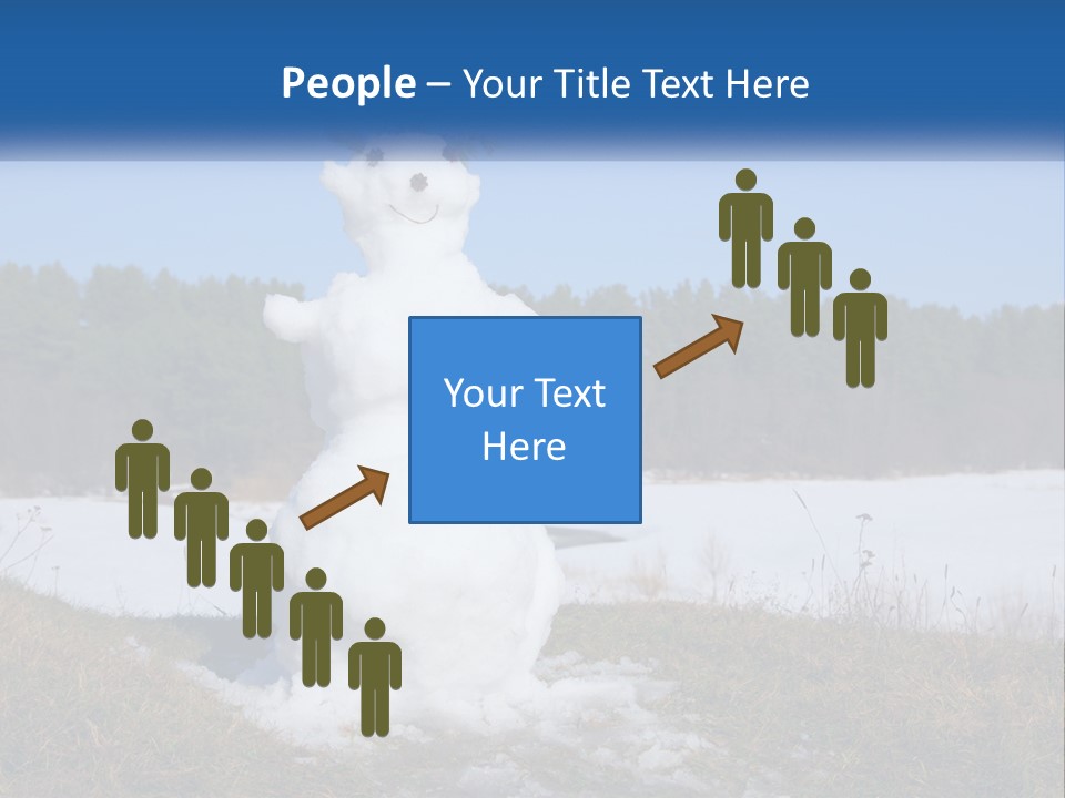A Snowman Is Standing In The Middle Of A Field PowerPoint Template