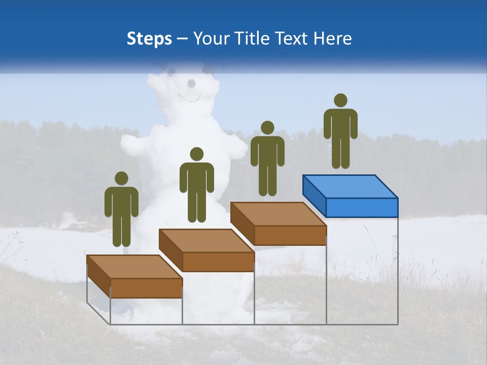 A Snowman Is Standing In The Middle Of A Field PowerPoint Template