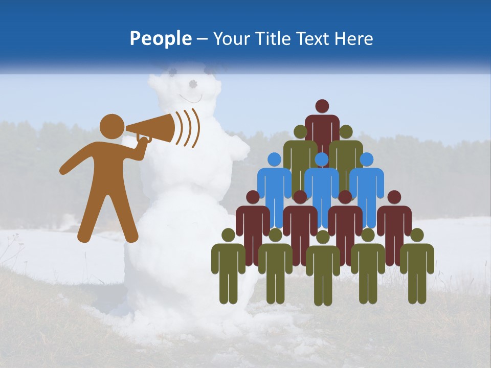 A Snowman Is Standing In The Middle Of A Field PowerPoint Template