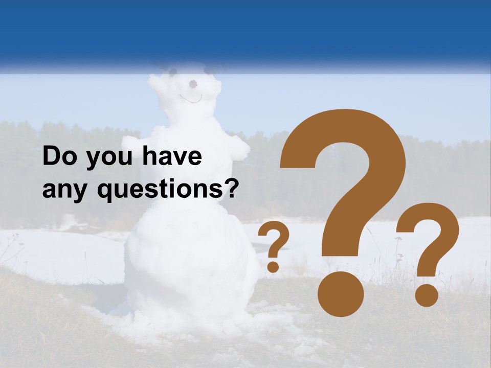 A Snowman Is Standing In The Middle Of A Field PowerPoint Template