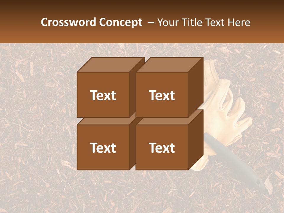 A Pair Of Gloves And A Pair Of Scissors On A Pile Of Wood Shaving PowerPoint Template