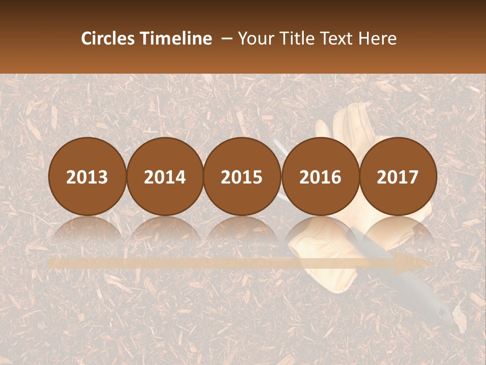 A Pair Of Gloves And A Pair Of Scissors On A Pile Of Wood Shaving PowerPoint Template