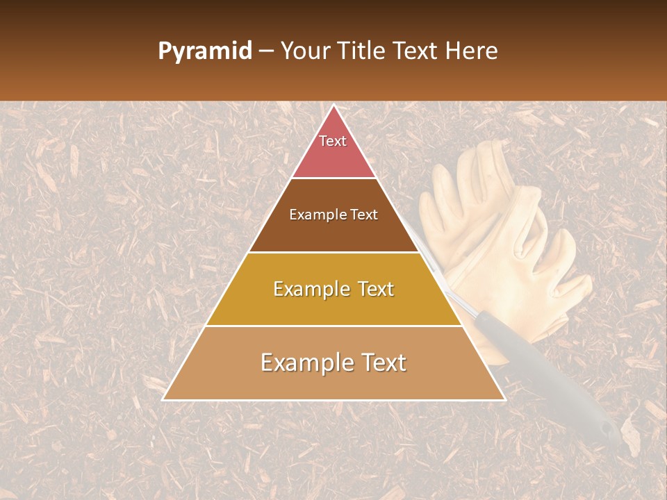 A Pair Of Gloves And A Pair Of Scissors On A Pile Of Wood Shaving PowerPoint Template