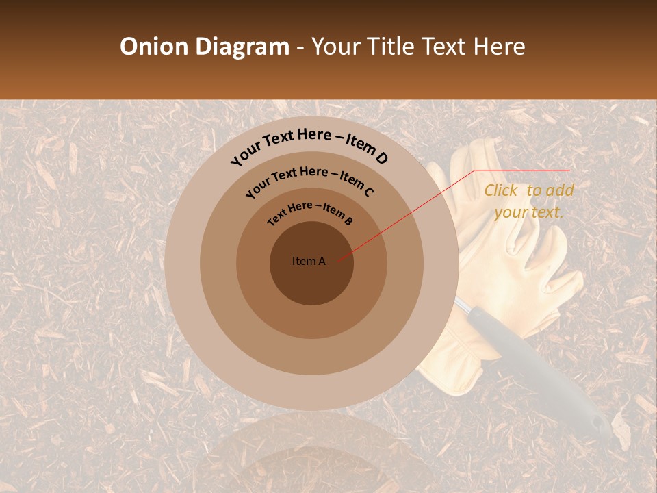 A Pair Of Gloves And A Pair Of Scissors On A Pile Of Wood Shaving PowerPoint Template
