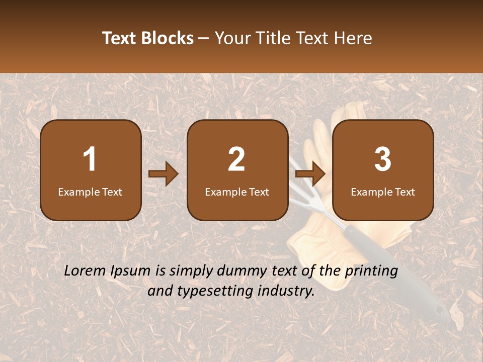 A Pair Of Gloves And A Pair Of Scissors On A Pile Of Wood Shaving PowerPoint Template