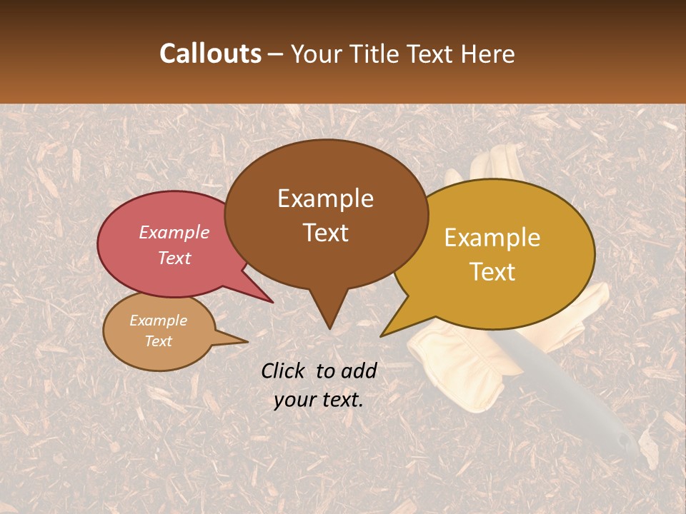 A Pair Of Gloves And A Pair Of Scissors On A Pile Of Wood Shaving PowerPoint Template