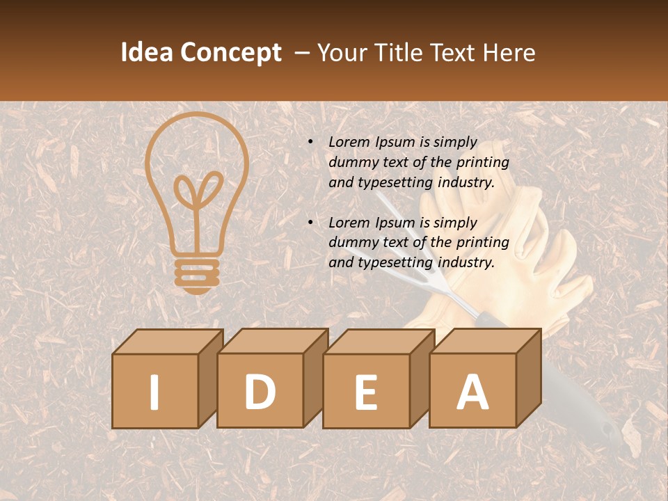 A Pair Of Gloves And A Pair Of Scissors On A Pile Of Wood Shaving PowerPoint Template