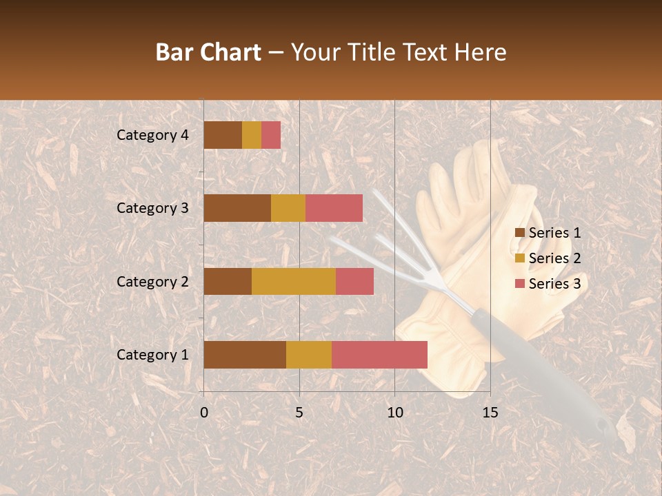 A Pair Of Gloves And A Pair Of Scissors On A Pile Of Wood Shaving PowerPoint Template
