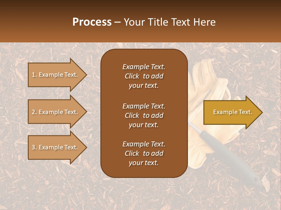 A Pair Of Gloves And A Pair Of Scissors On A Pile Of Wood Shaving PowerPoint Template