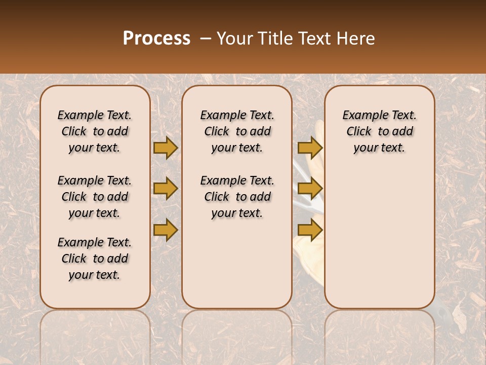 A Pair Of Gloves And A Pair Of Scissors On A Pile Of Wood Shaving PowerPoint Template