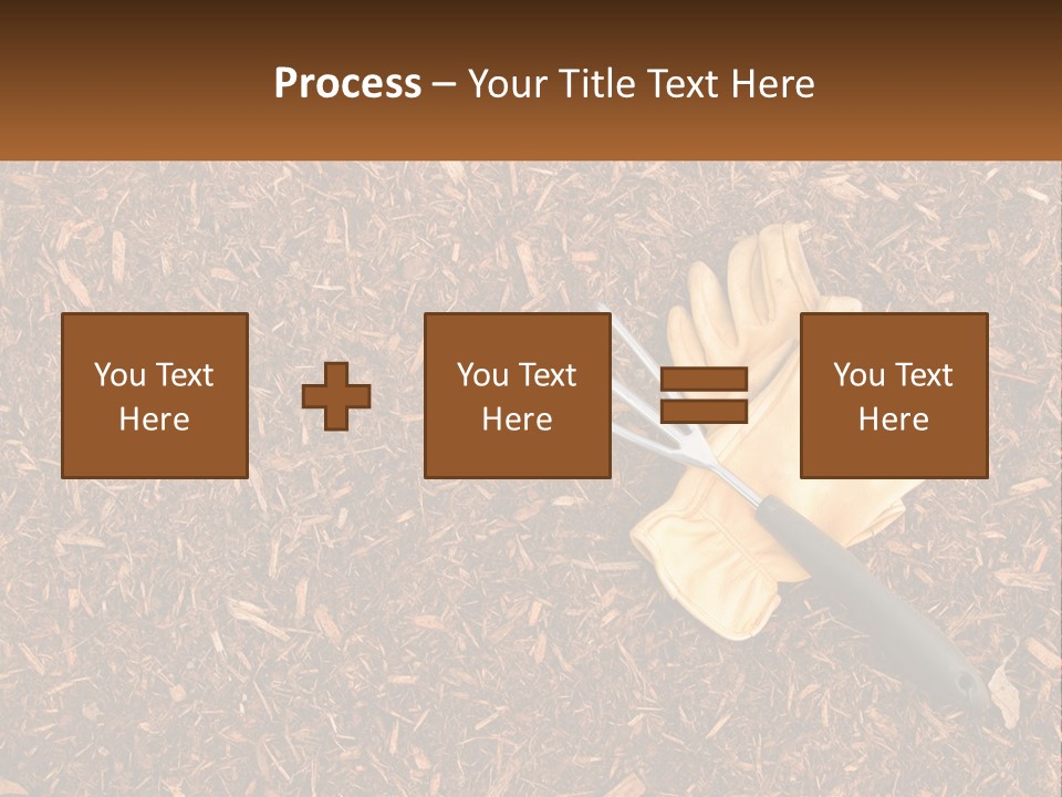 A Pair Of Gloves And A Pair Of Scissors On A Pile Of Wood Shaving PowerPoint Template