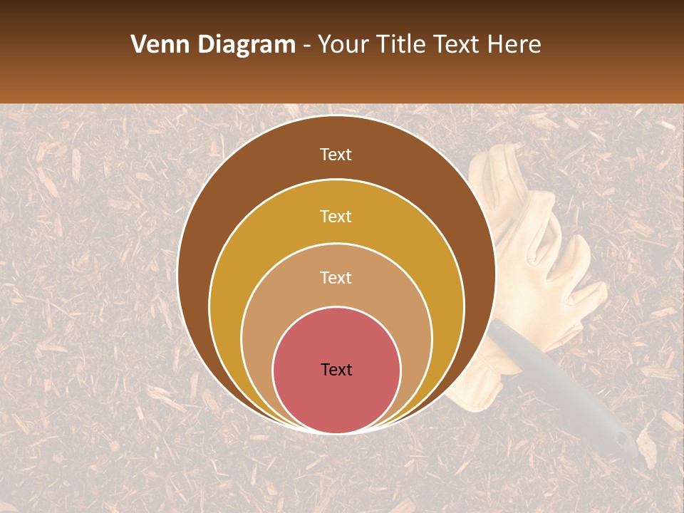 A Pair Of Gloves And A Pair Of Scissors On A Pile Of Wood Shaving PowerPoint Template