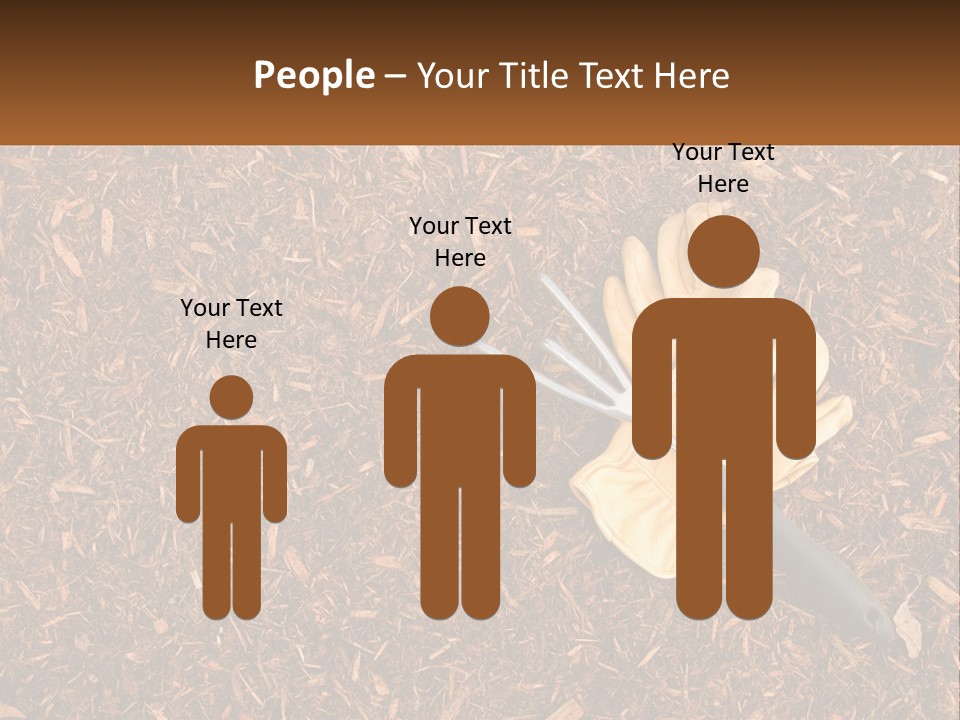 A Pair Of Gloves And A Pair Of Scissors On A Pile Of Wood Shaving PowerPoint Template