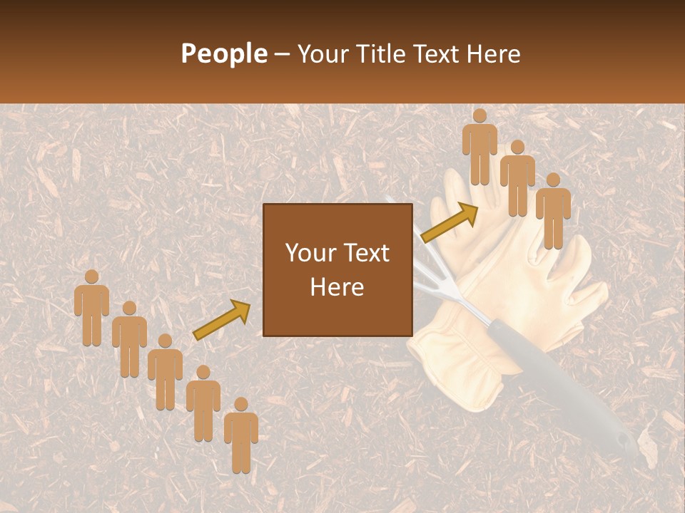 A Pair Of Gloves And A Pair Of Scissors On A Pile Of Wood Shaving PowerPoint Template