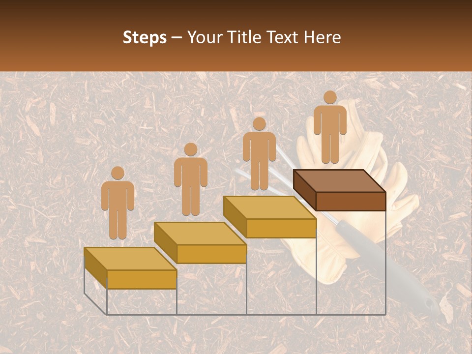 A Pair Of Gloves And A Pair Of Scissors On A Pile Of Wood Shaving PowerPoint Template