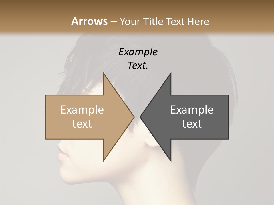 A Woman With A Short Black Hair And A Brown Background PowerPoint Template