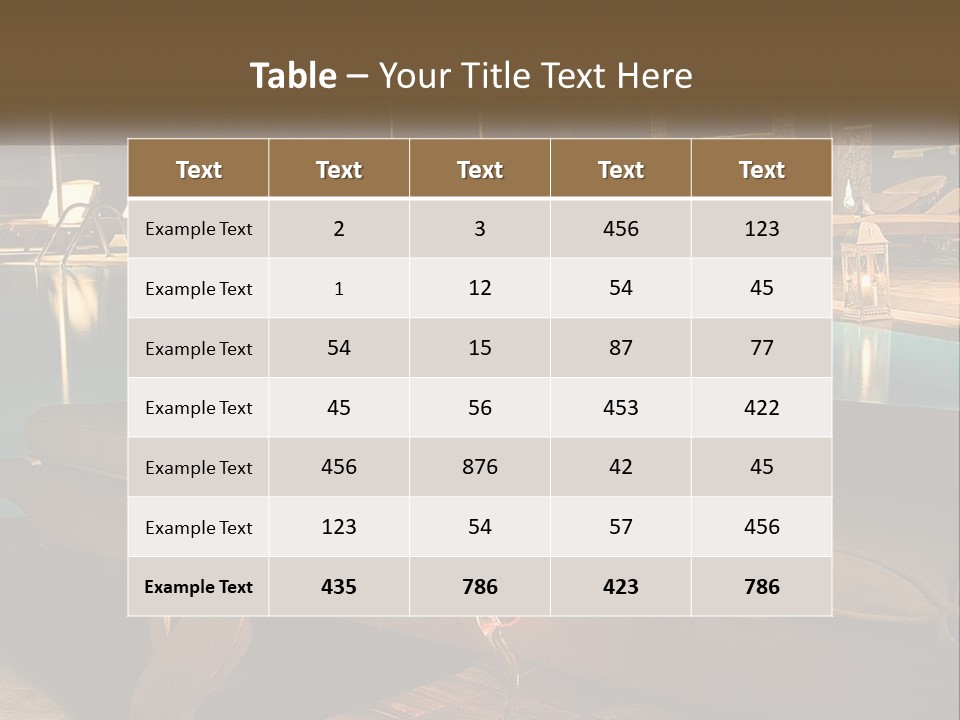 A Pool With Lounge Chairs And A Lemon Slice On It PowerPoint Template