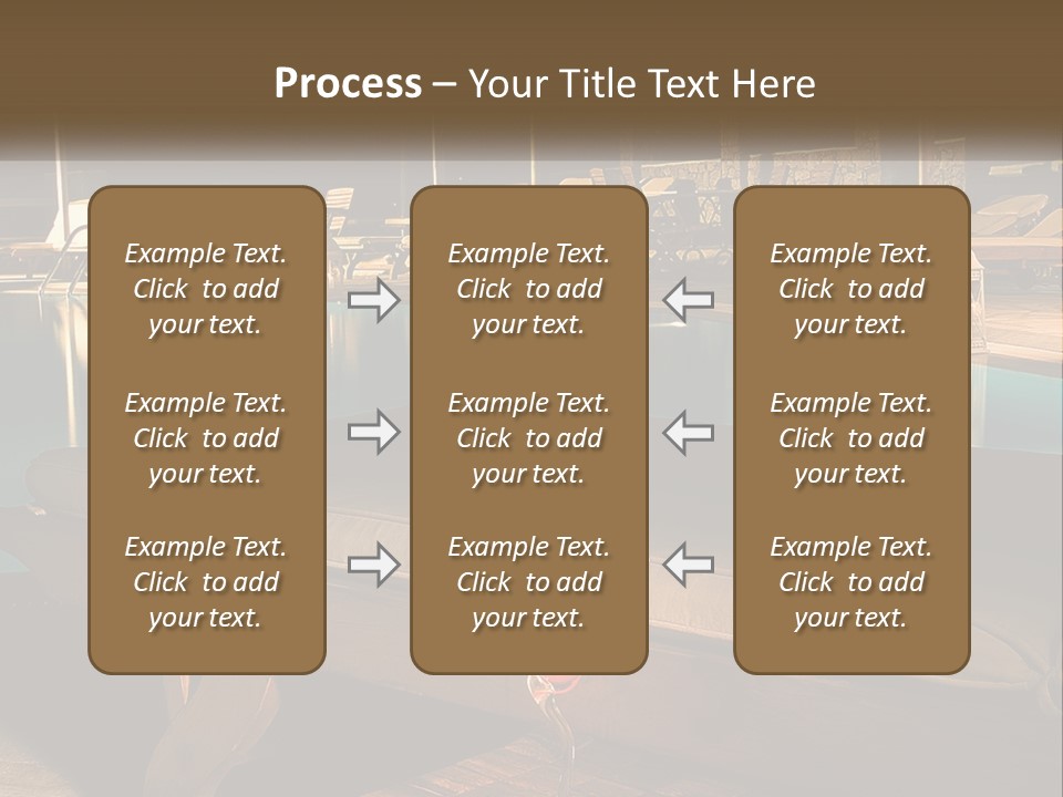 A Pool With Lounge Chairs And A Lemon Slice On It PowerPoint Template