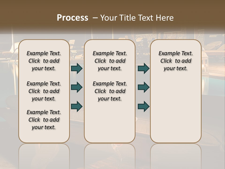 A Pool With Lounge Chairs And A Lemon Slice On It PowerPoint Template