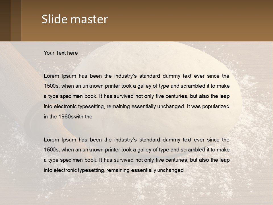 A Ball Of Dough Next To A Rolling Pin On A Table PowerPoint Template