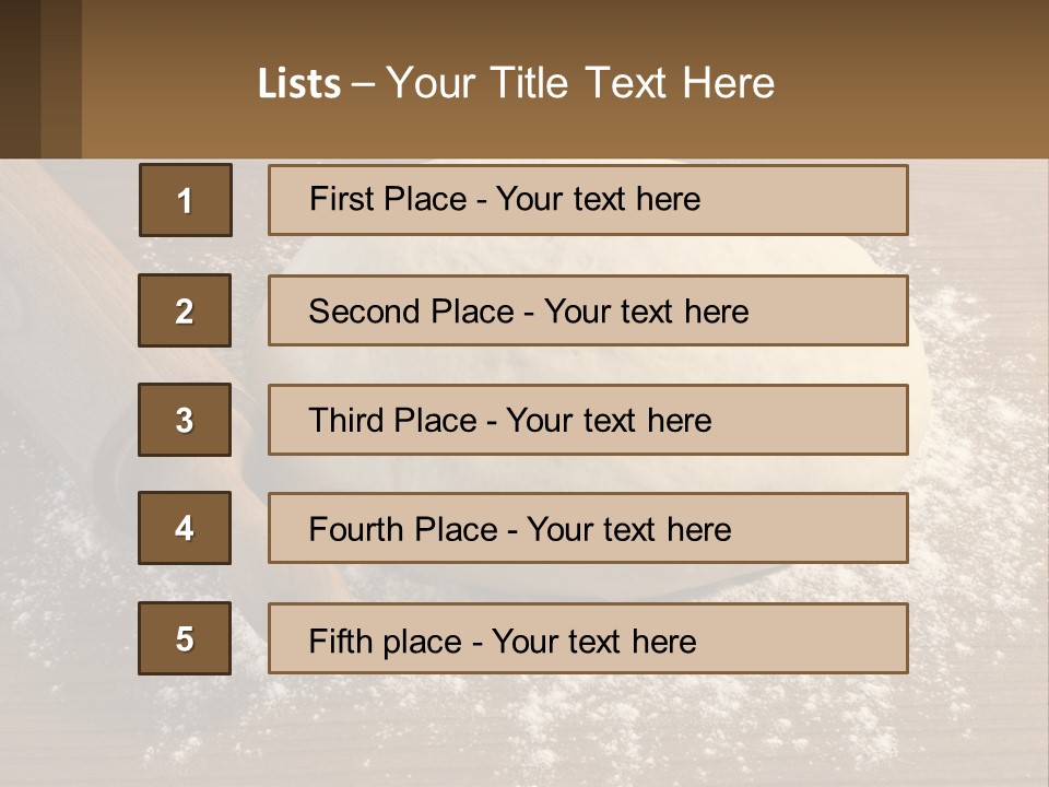 A Ball Of Dough Next To A Rolling Pin On A Table PowerPoint Template