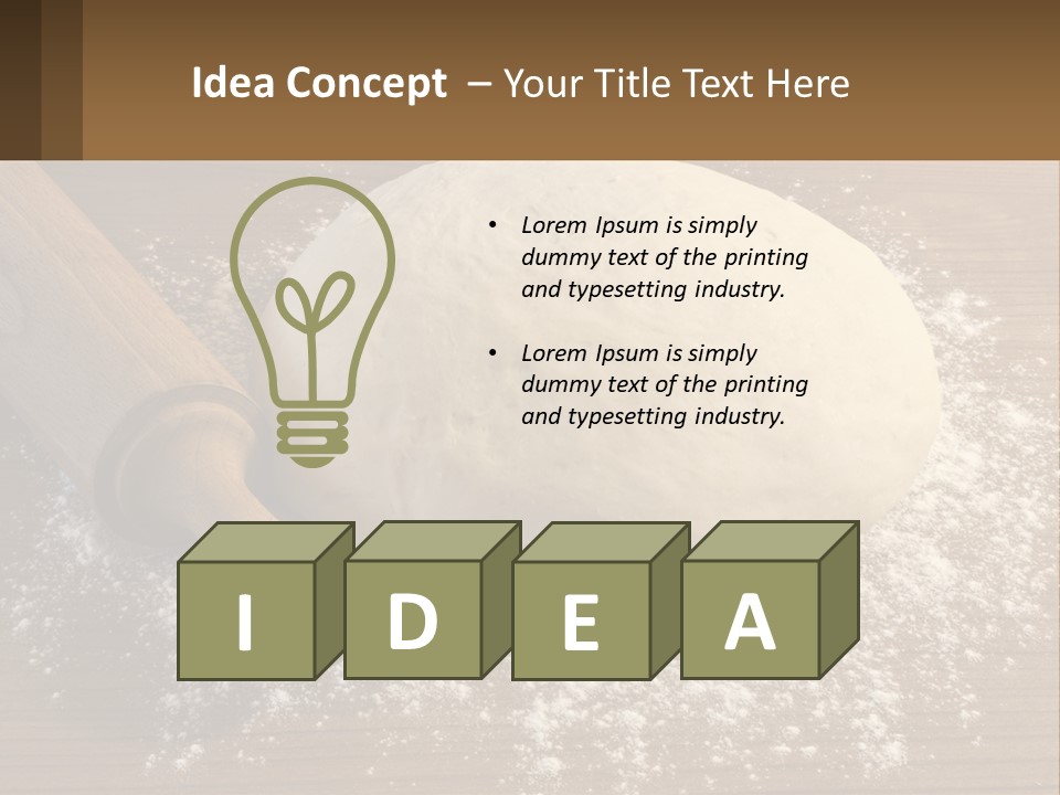 A Ball Of Dough Next To A Rolling Pin On A Table PowerPoint Template