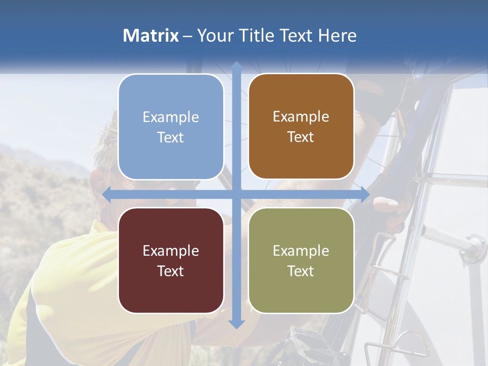 A Man In A Yellow Shirt Is Fixing A Bicycle PowerPoint Template