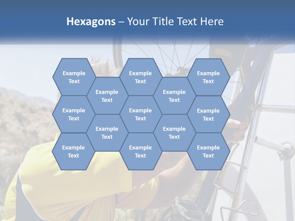 A Man In A Yellow Shirt Is Fixing A Bicycle PowerPoint Template