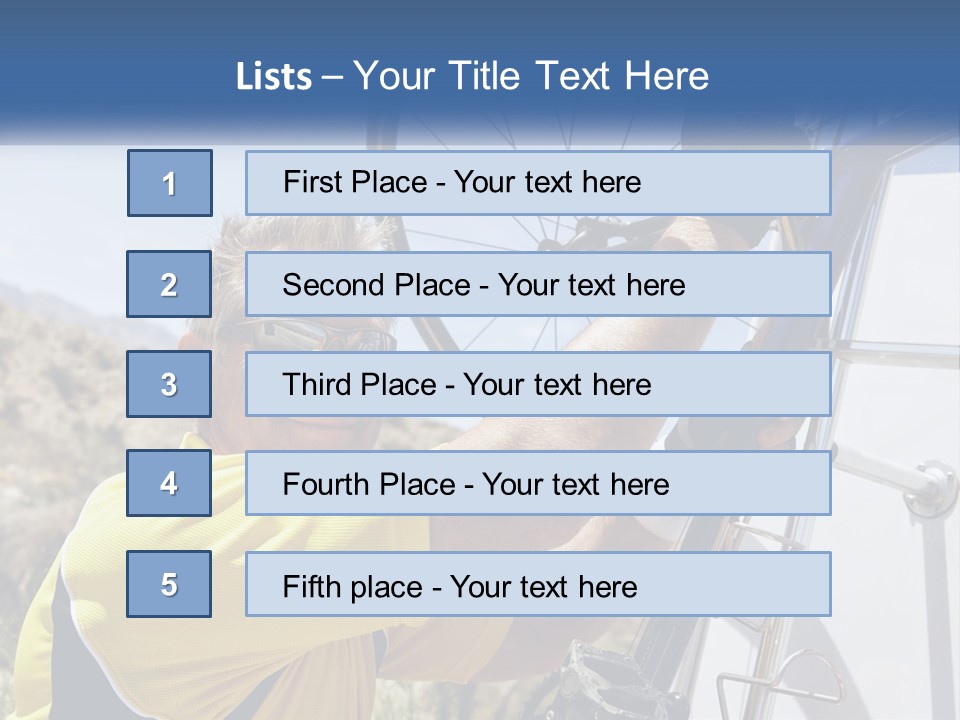 A Man In A Yellow Shirt Is Fixing A Bicycle PowerPoint Template