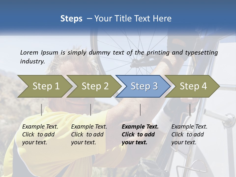 A Man In A Yellow Shirt Is Fixing A Bicycle PowerPoint Template