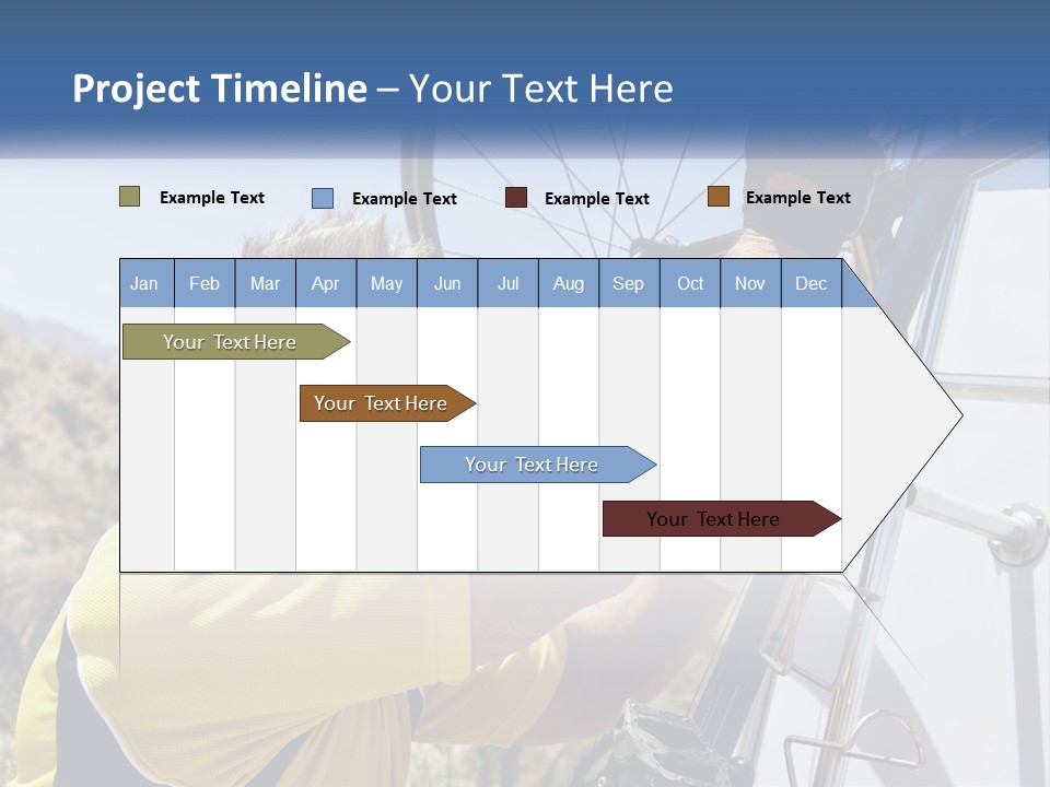 A Man In A Yellow Shirt Is Fixing A Bicycle PowerPoint Template