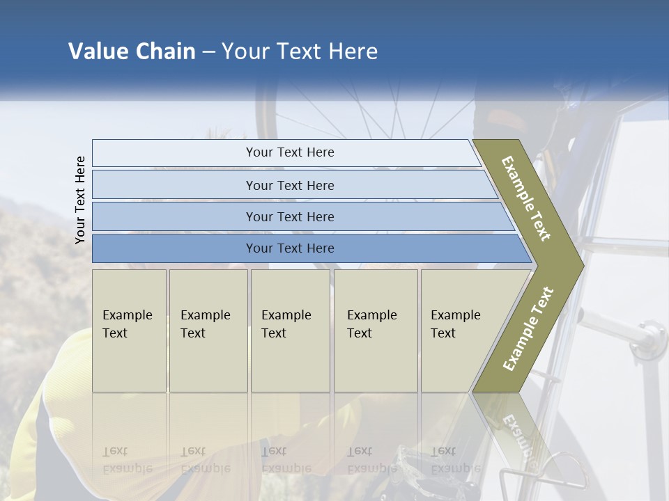 A Man In A Yellow Shirt Is Fixing A Bicycle PowerPoint Template